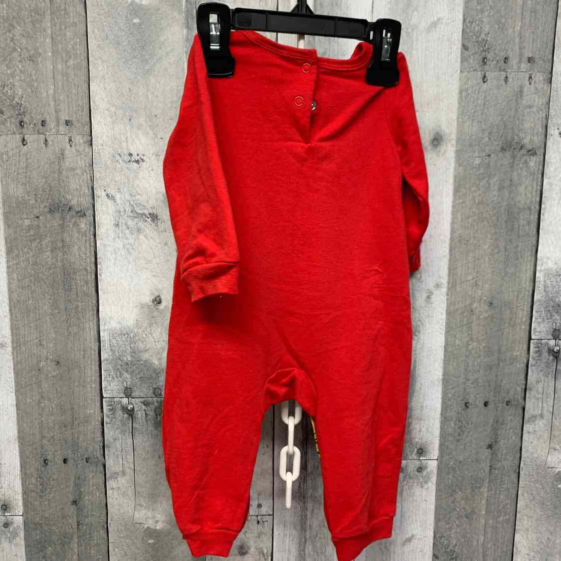 Size 6-9 Months Red/Green Mid Brand Footy PJs