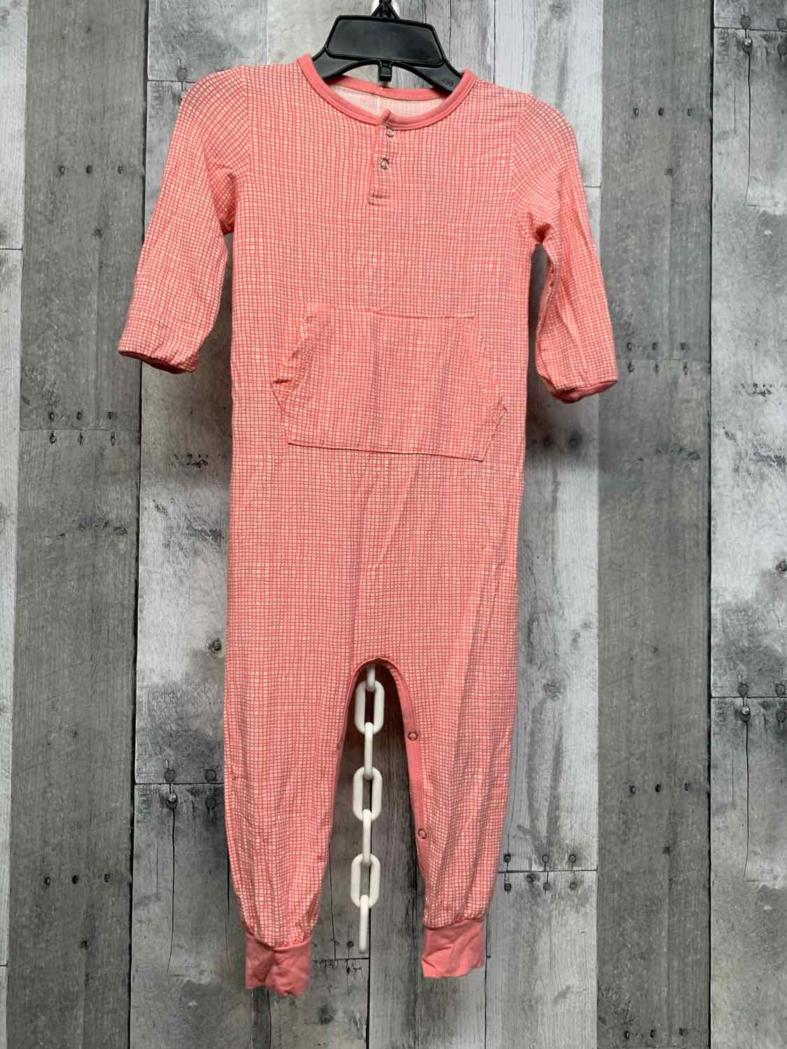 Size 18-24 Months Pink/White Bamboo Footy PJs