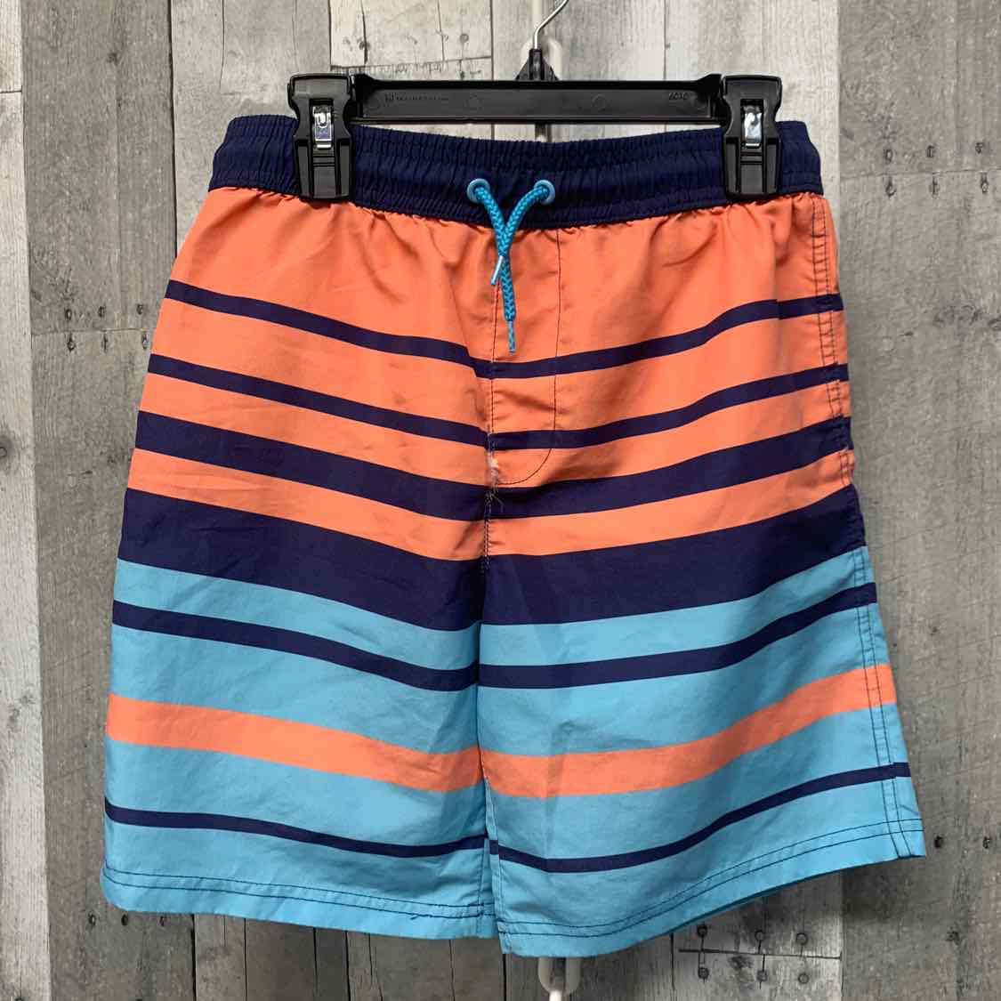 Size Large Navy/Coral B Brand Swim Trunks