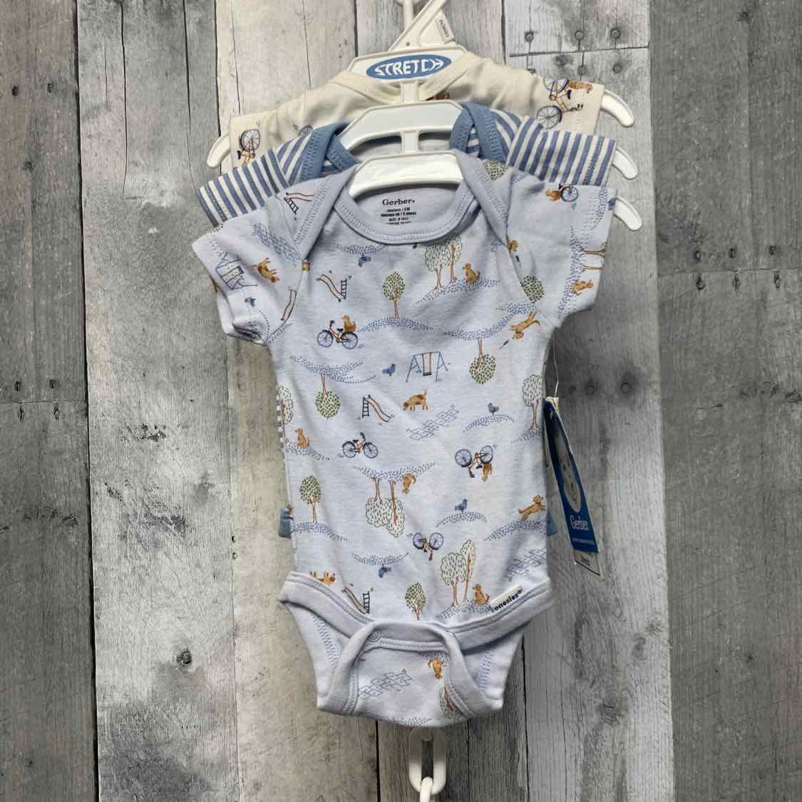 Size Newborn Blue Print Gerber Bodysuit
