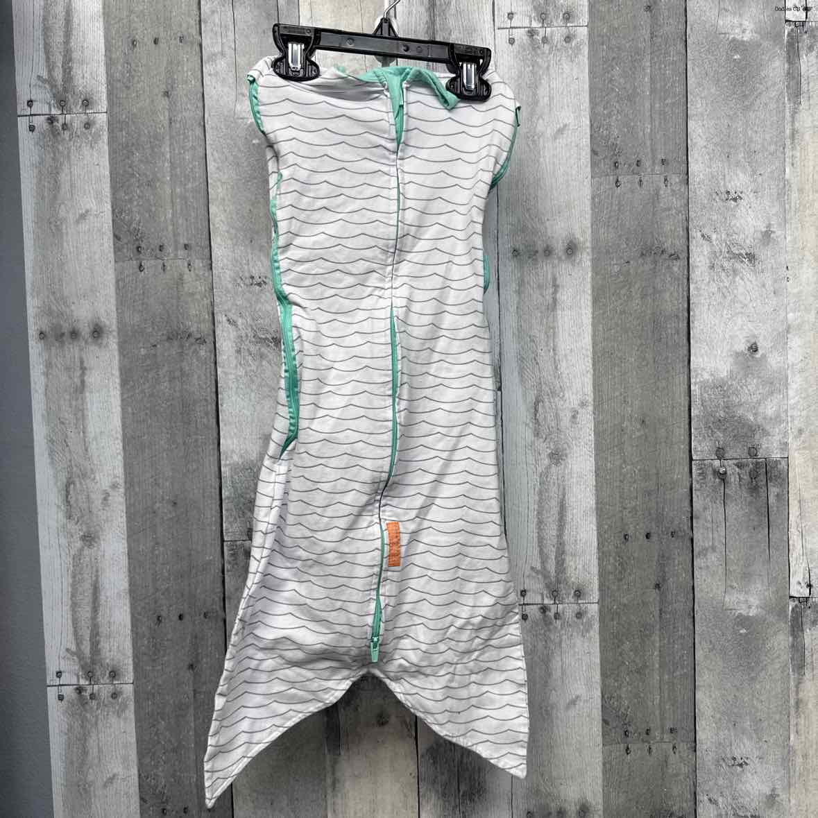Size Small/Med White/Teal Swaddle Me Sleep Sack