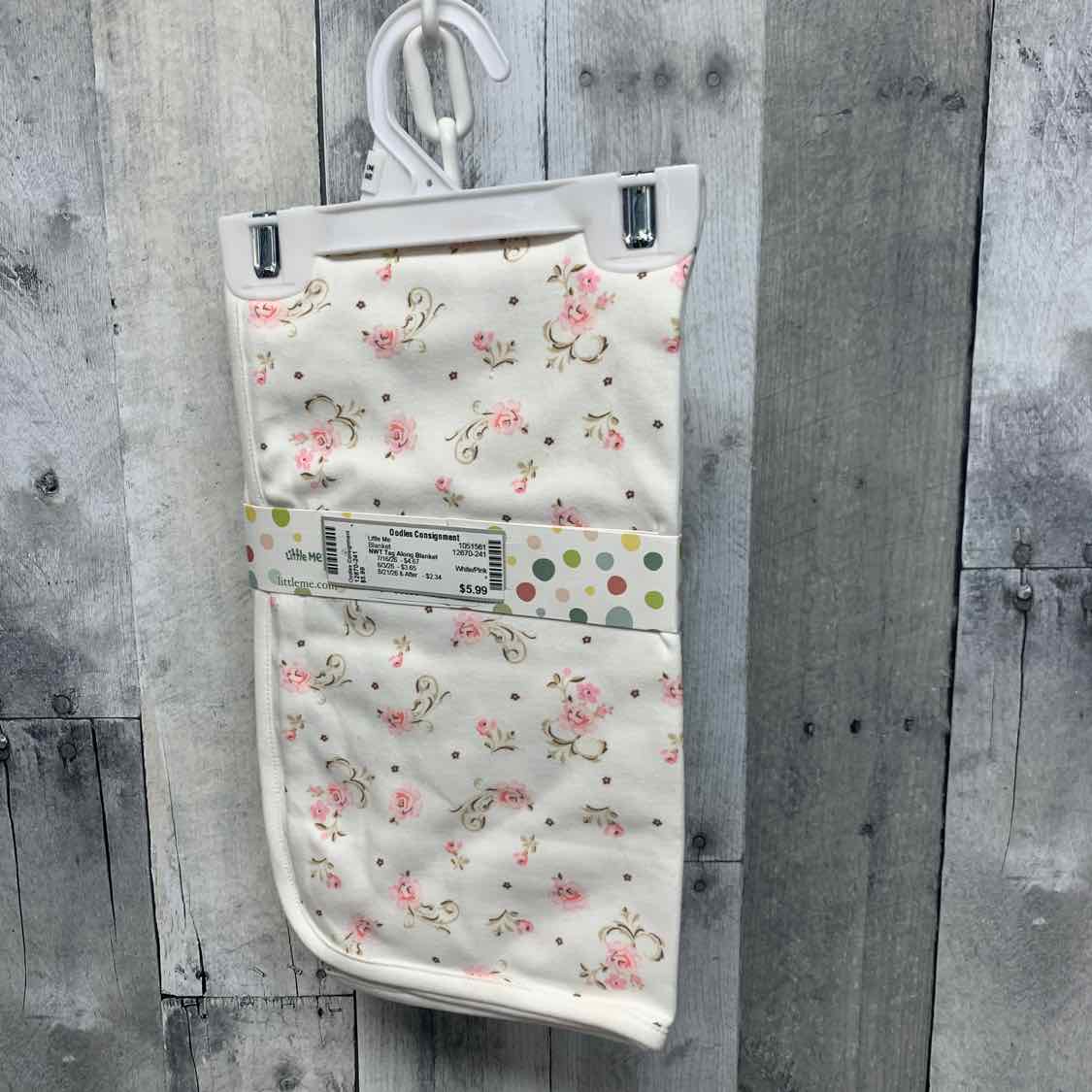 Little Me White/Pink Roses Blanket