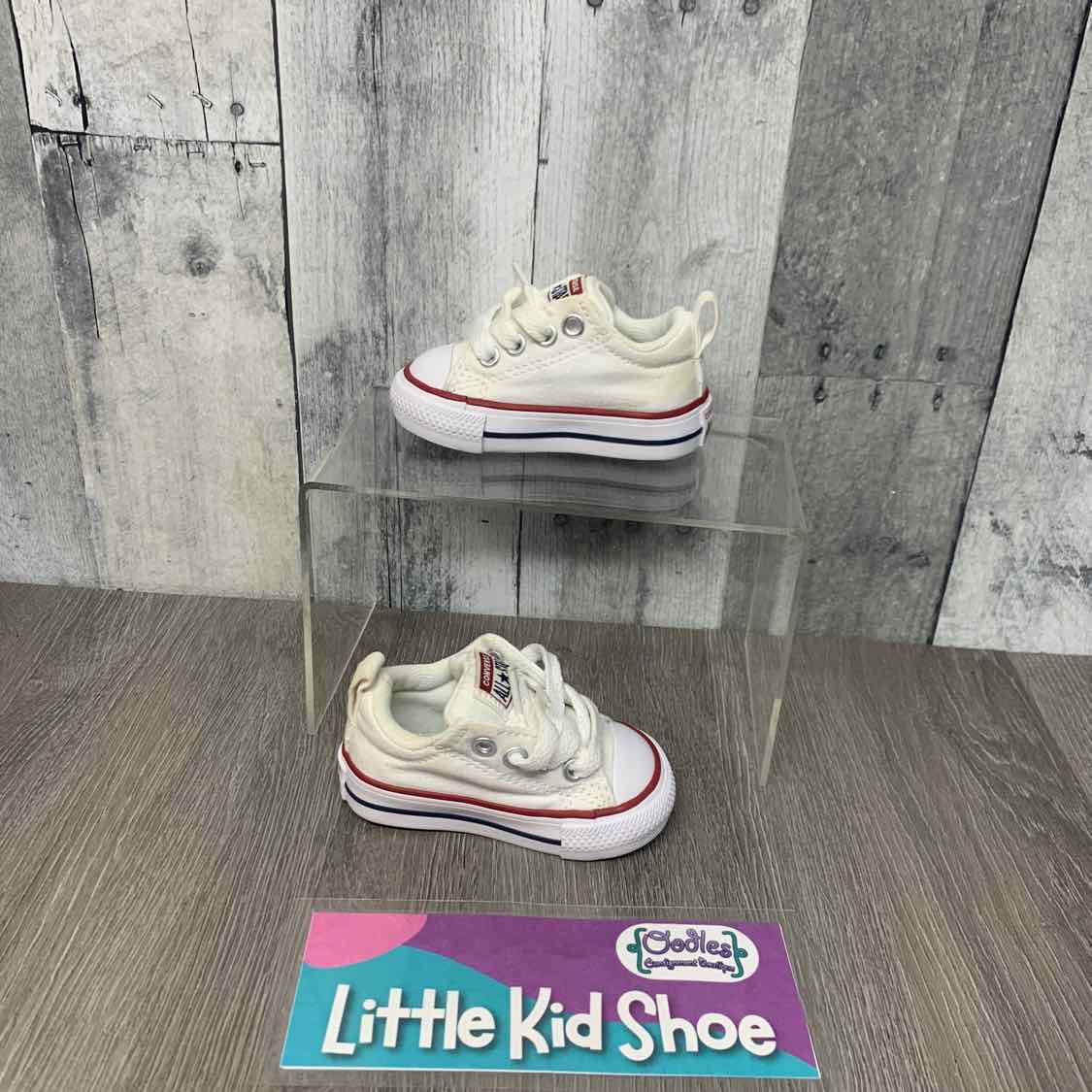 Size 2 White/Red Converse Sneakers