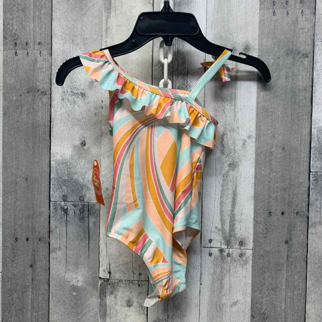 Size 4T Yellow/Teal Wonder Nation Swim Suit - 1pc