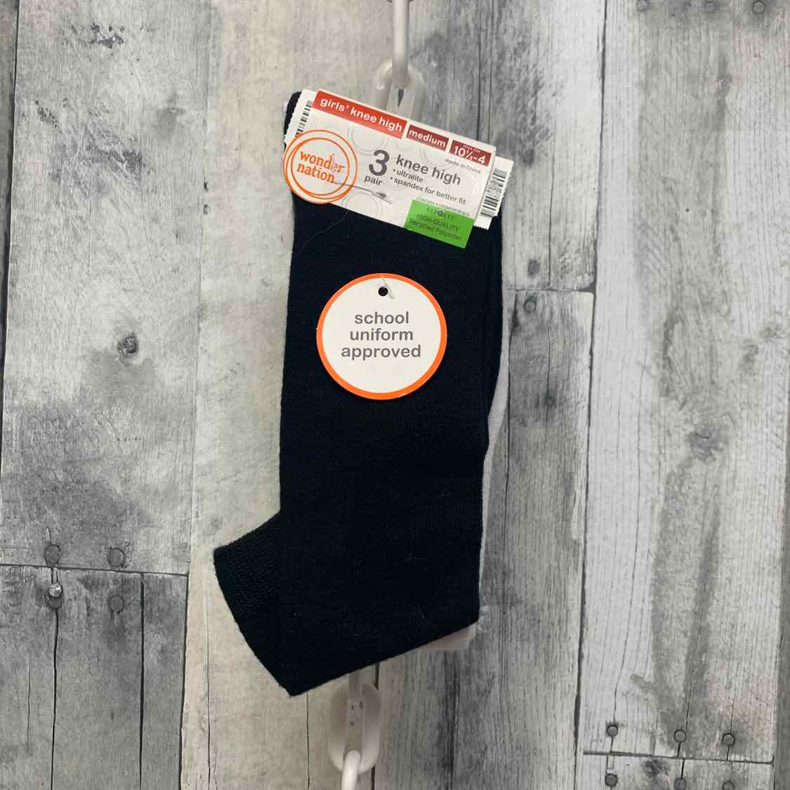 Size 10-4 Black Wonder Nation Socks