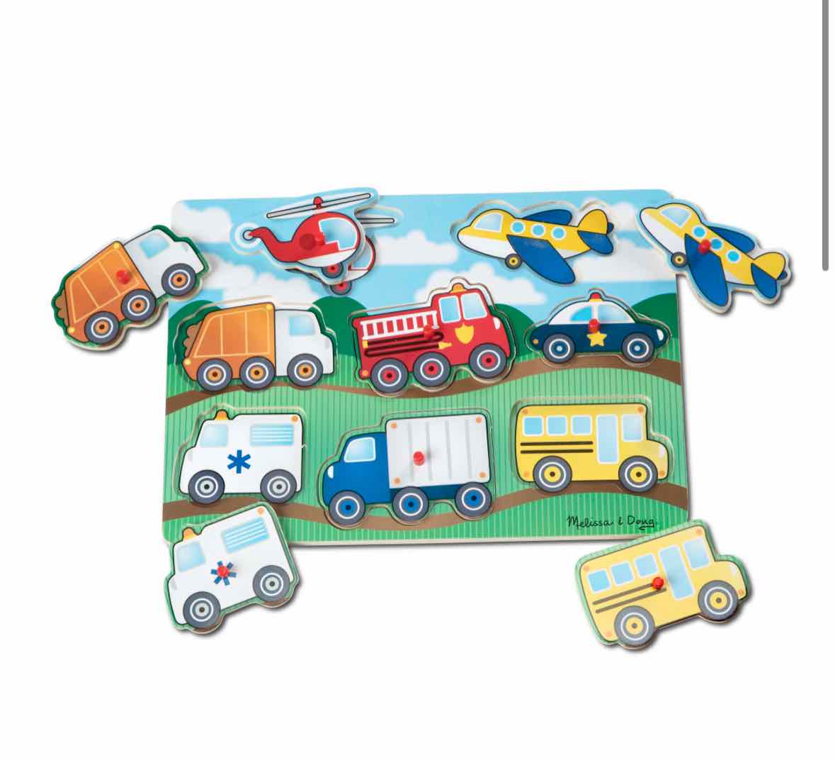 Melissa & Doug Vehicles Peg Puzzle