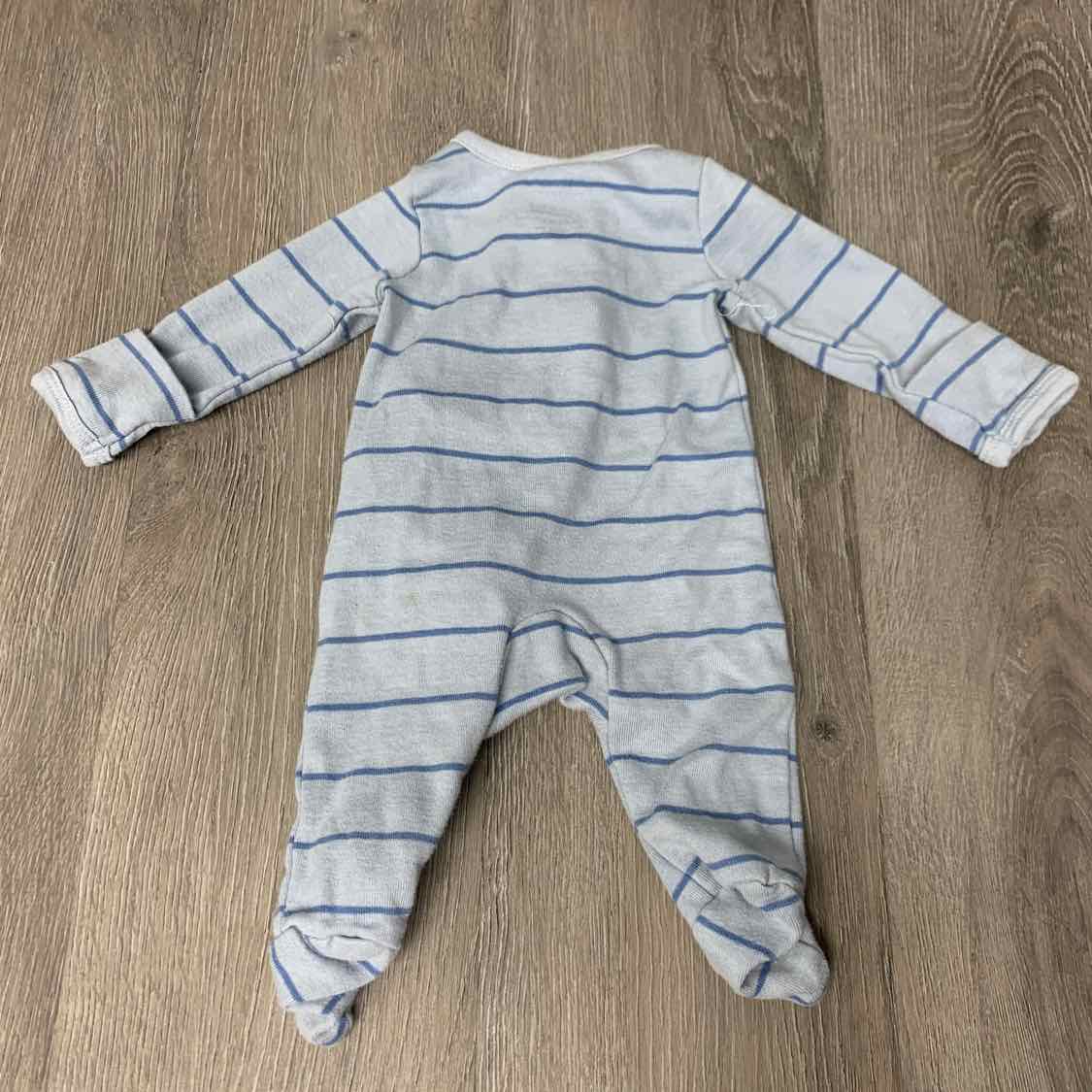 Size Preemie Blue Striped Child of Mine Footy PJs