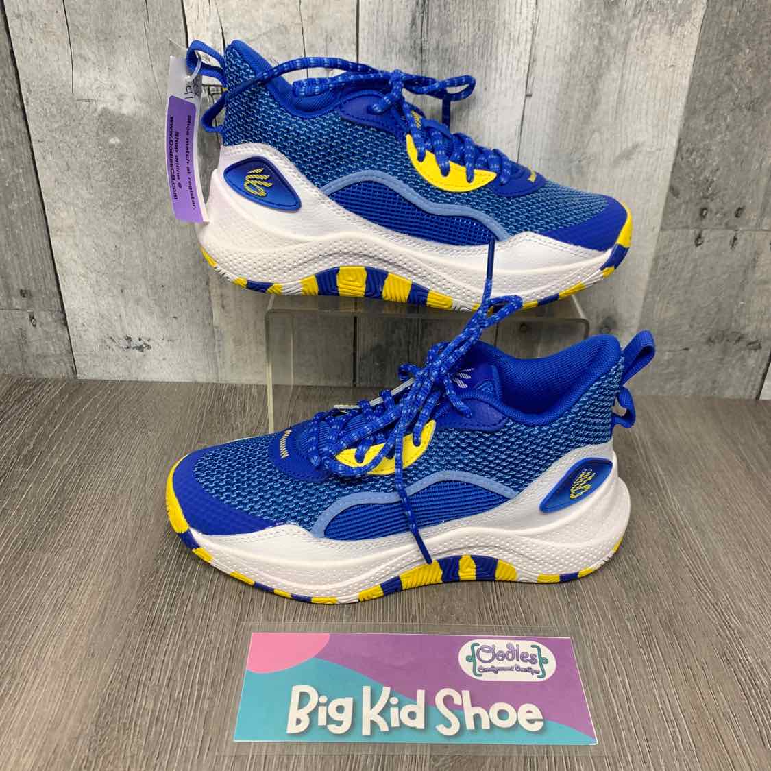 Size 4.5 Blue/Yellow Sport Brand Sneakers