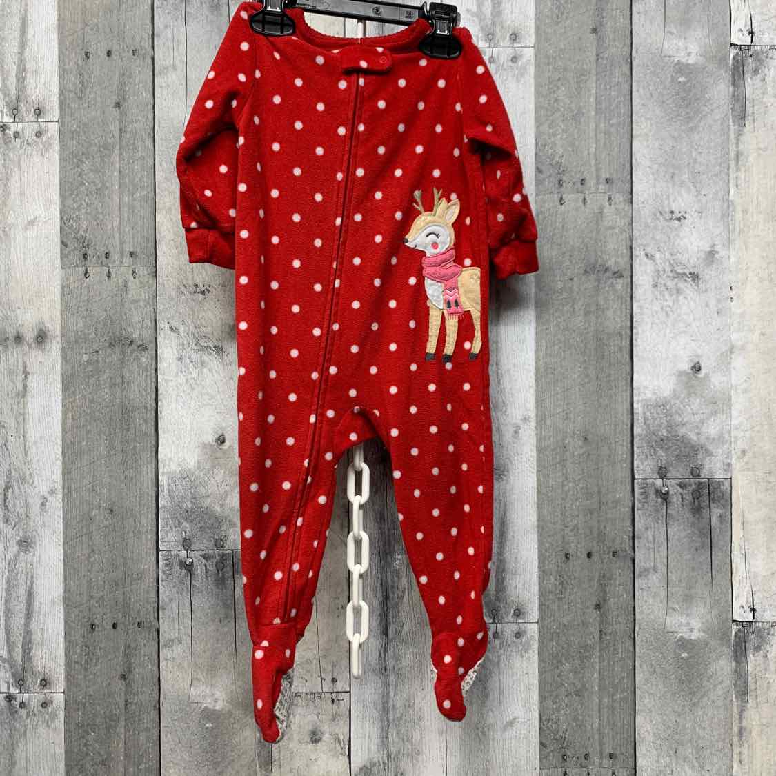 Size 12 Months Red Carter's Footy PJs