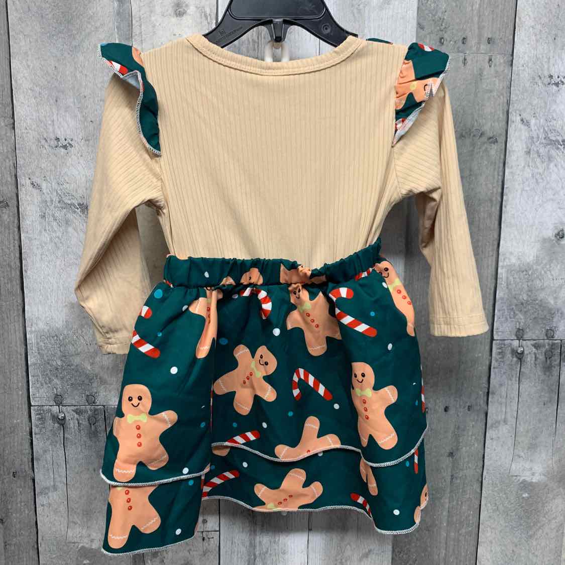 Size 9-12 Months Tan/Green B Brand Dress