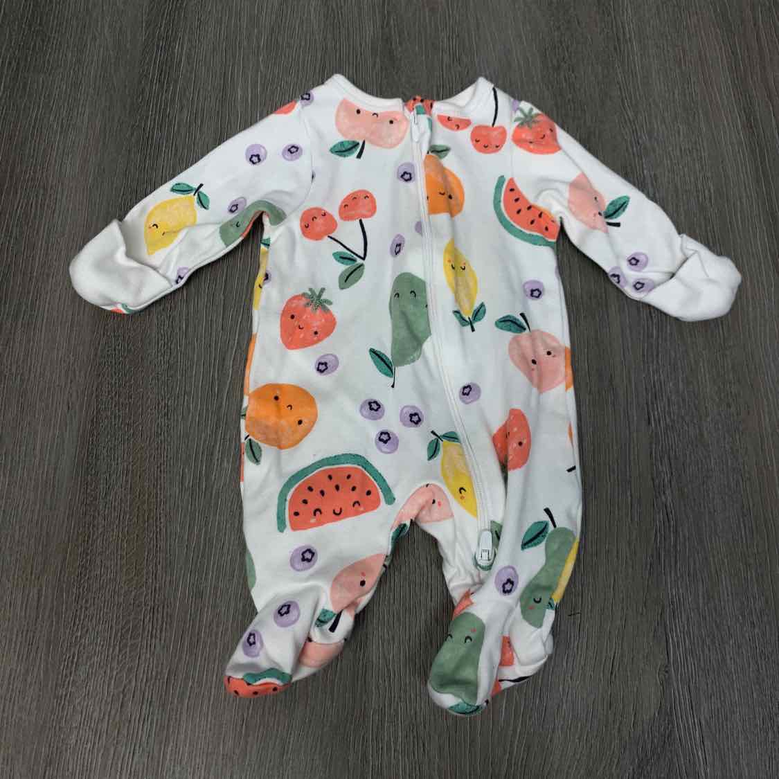 Size Preemie White Graphic Wonder Nation Footy PJs