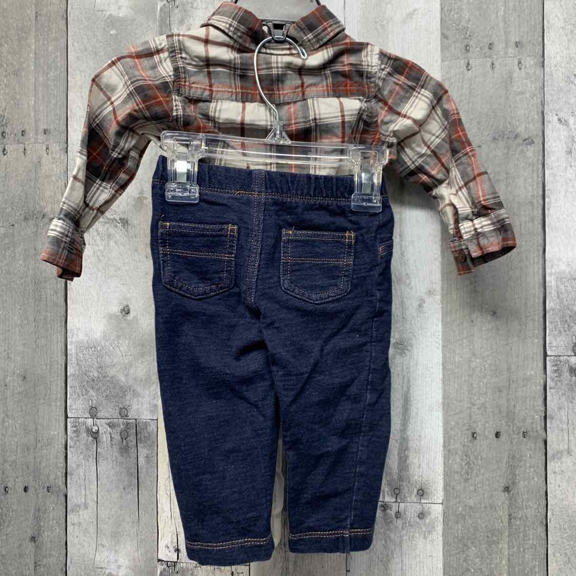 Size 9 Months Denim/Gray Carter's Shirt/Pants
