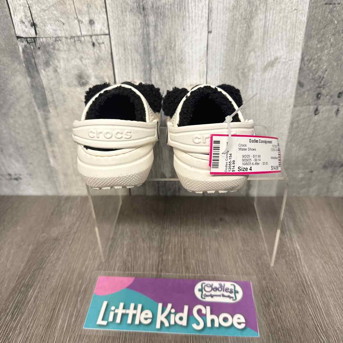 Size 4 White/Black Crocs Water Shoes