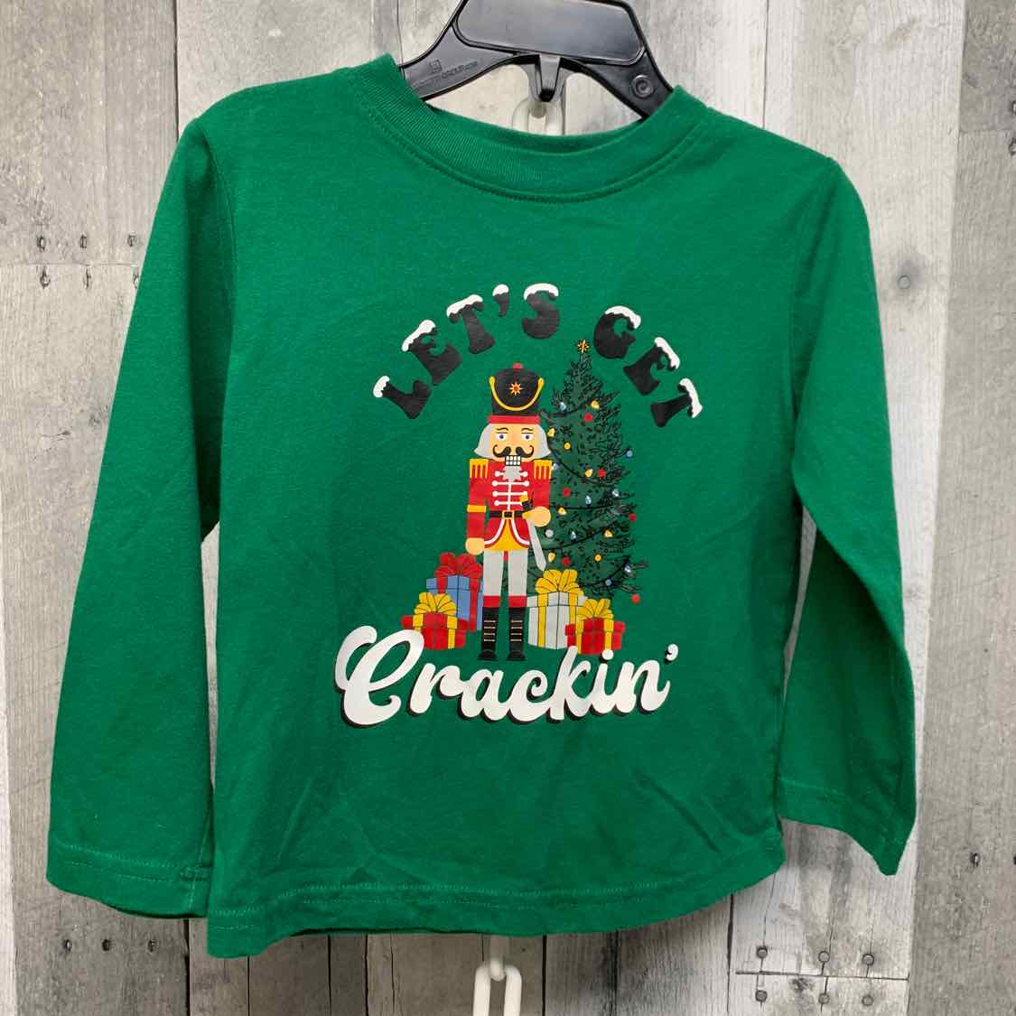Size 3T Green Graphic Holiday Brands Long Sleeve Shirt