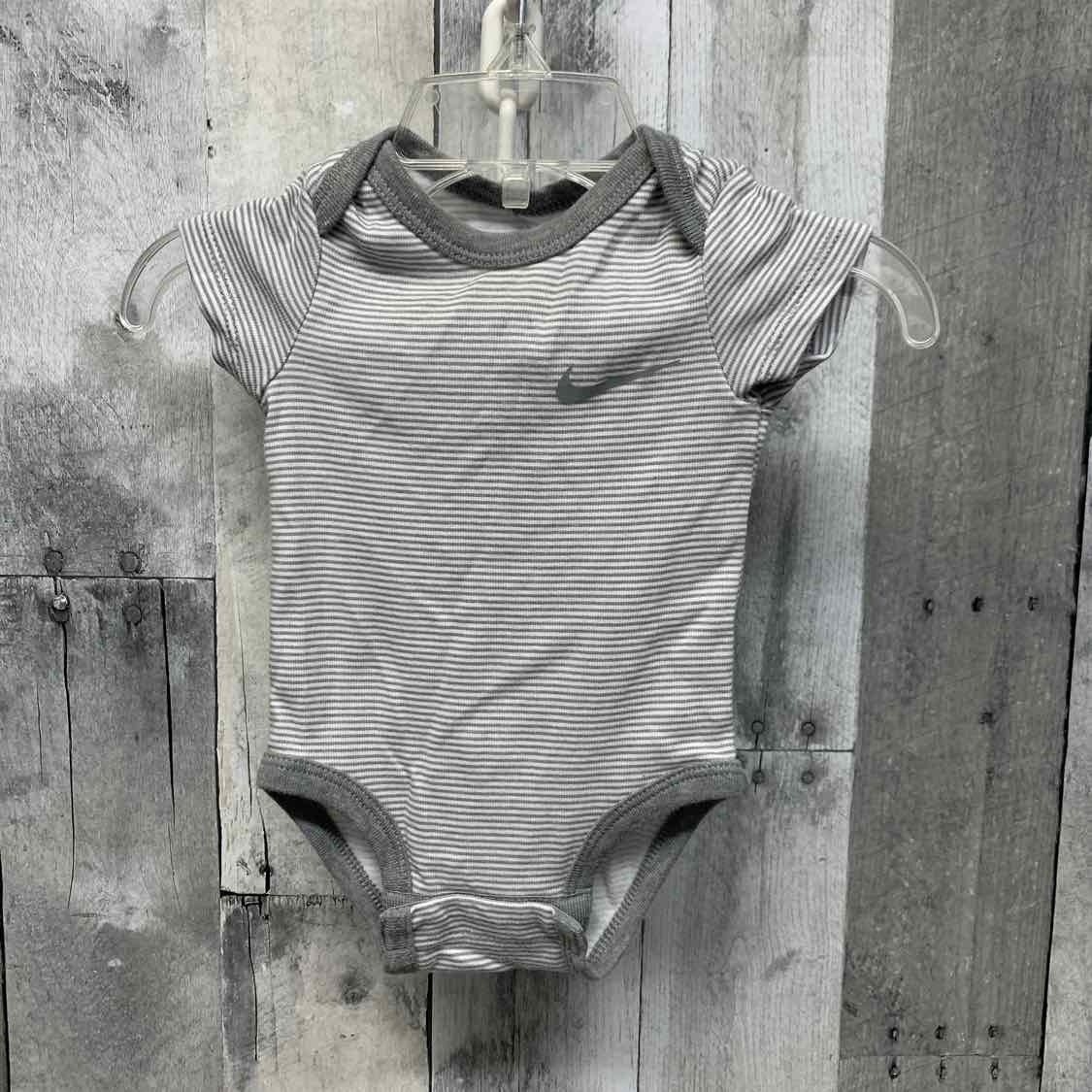 Size 3 Months Gray Striped Sport Brand Bodysuit