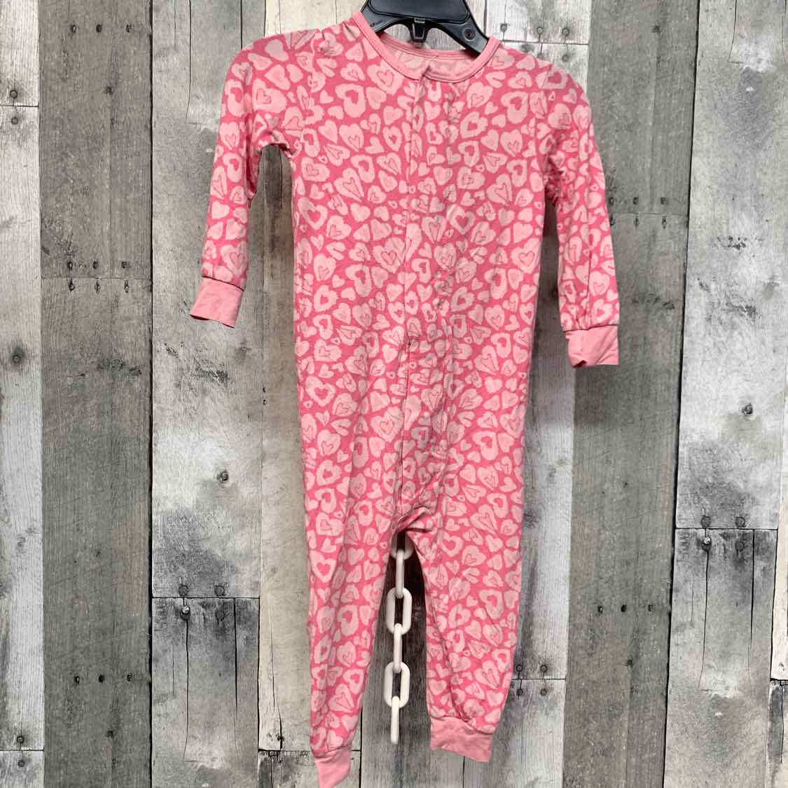 Size 9-12 Months Pink Print Bamboo Romper