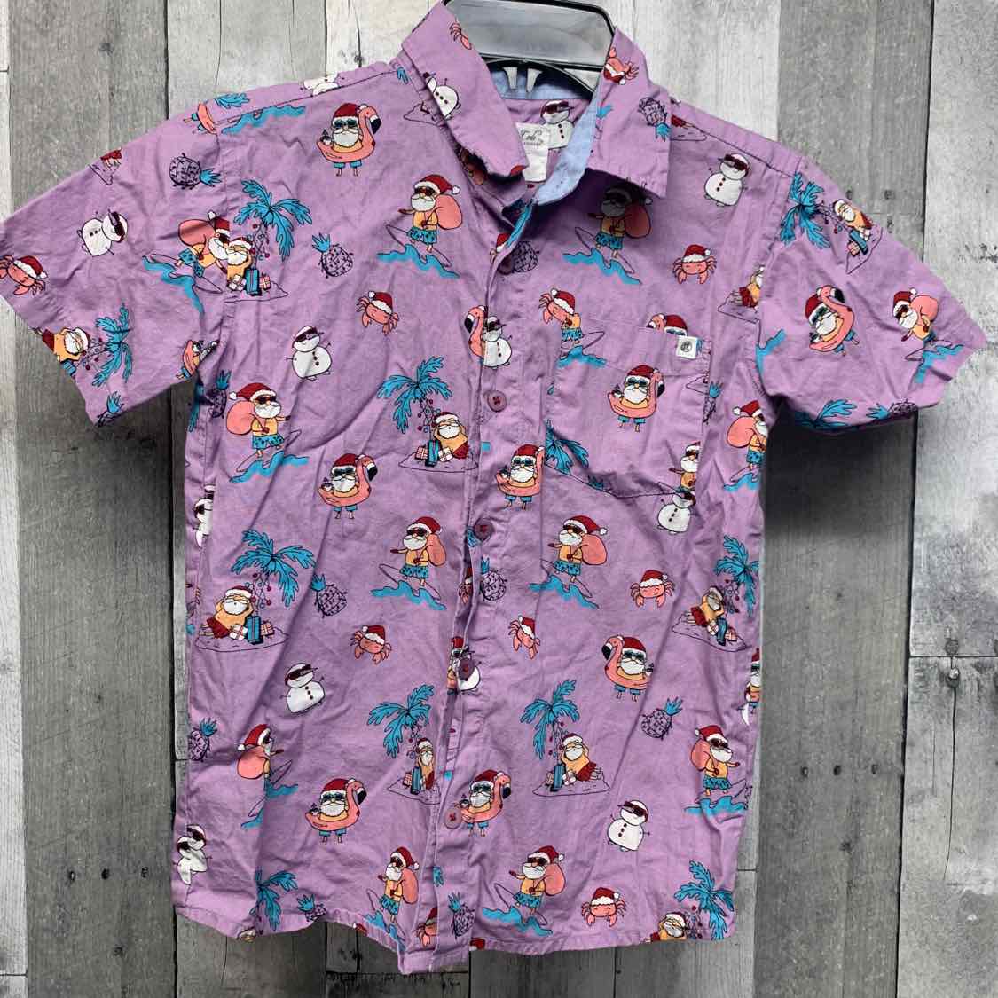 Size 7 Purple Print B Brand Button Up