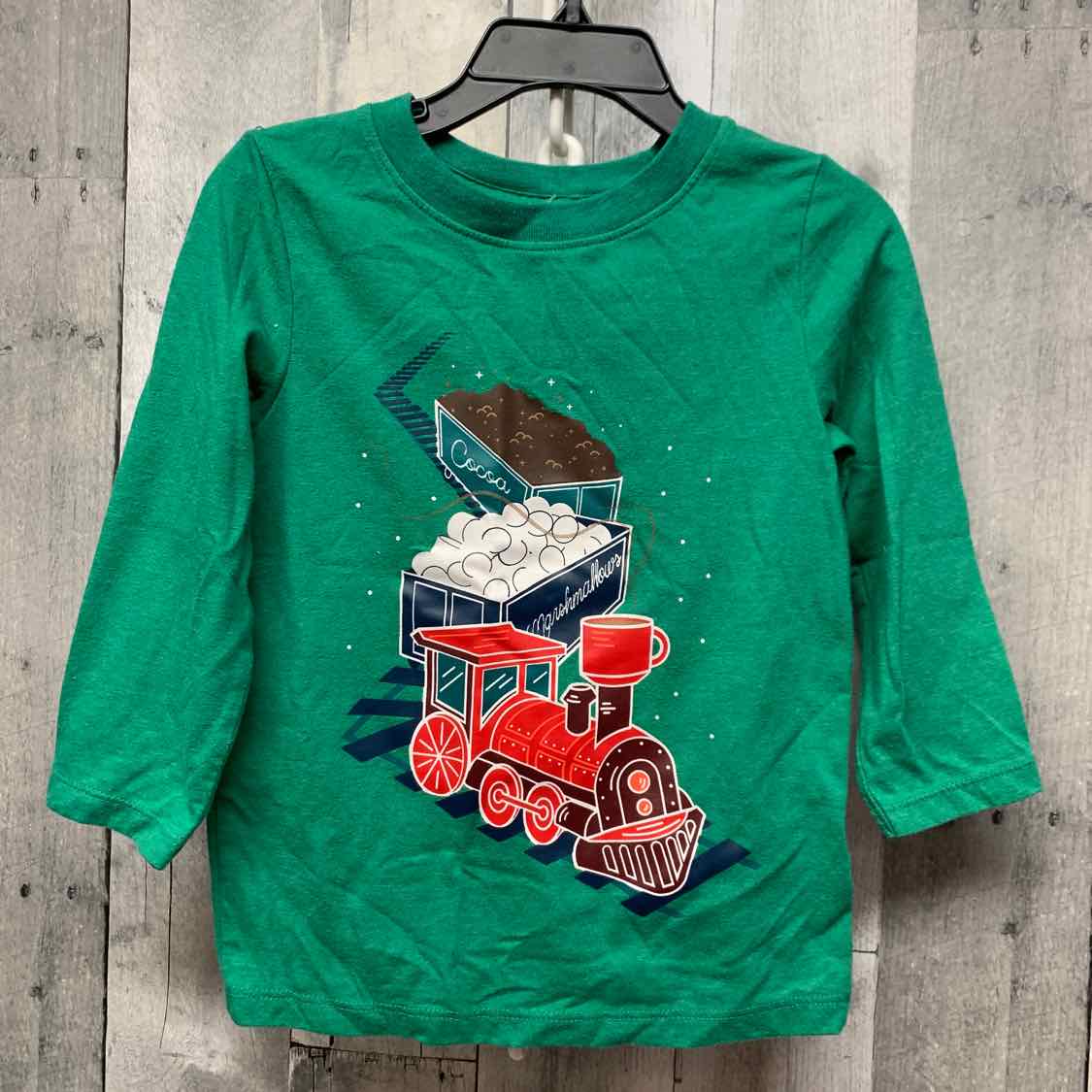Size 2T Green Graphic Cat & Jack Long Sleeve Shirt