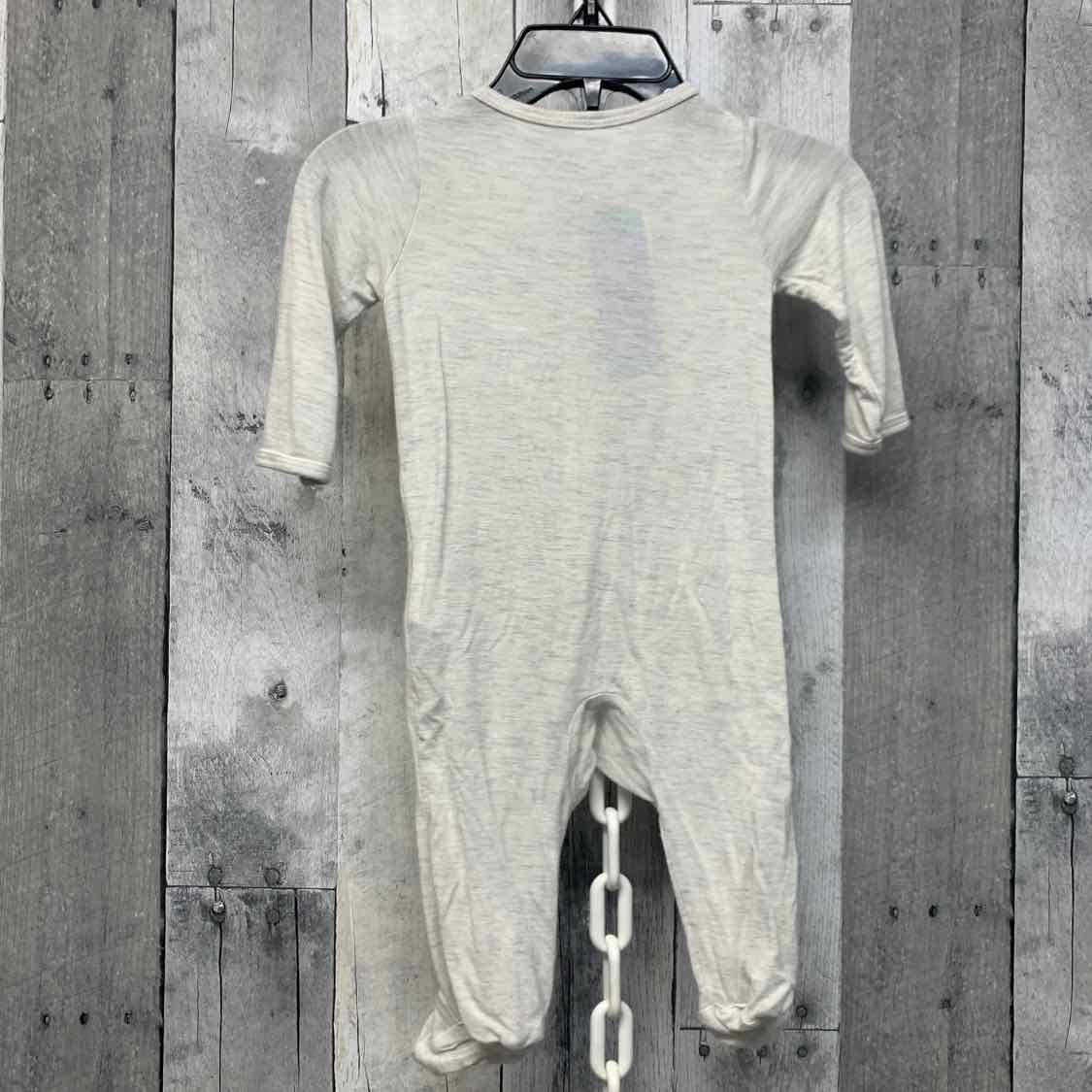 Size 3 Months Gray Carter's Footy PJs - OodlesCB