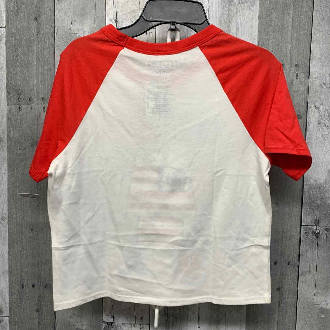 Size 10/12 White Graphic Peanuts Short Sleeve Shirt
