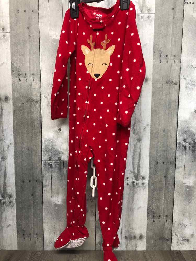 Size 3T Red/Tan Child of Mine Footy PJs