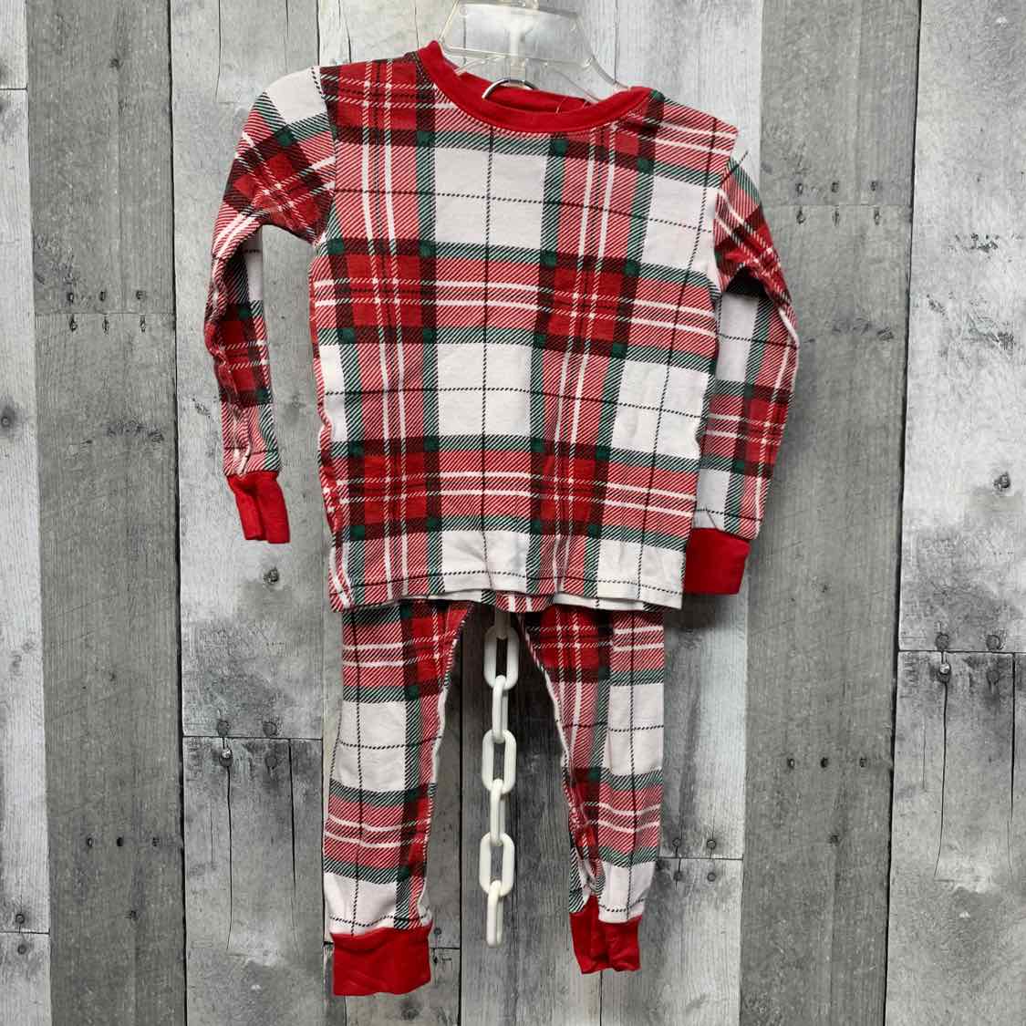 Size 2T Red Plaid Carter's 2pc PJs