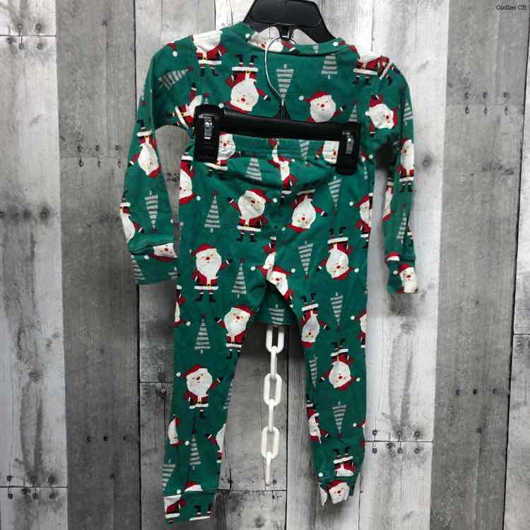 Size 2T Green Print Just One You 2pc PJs