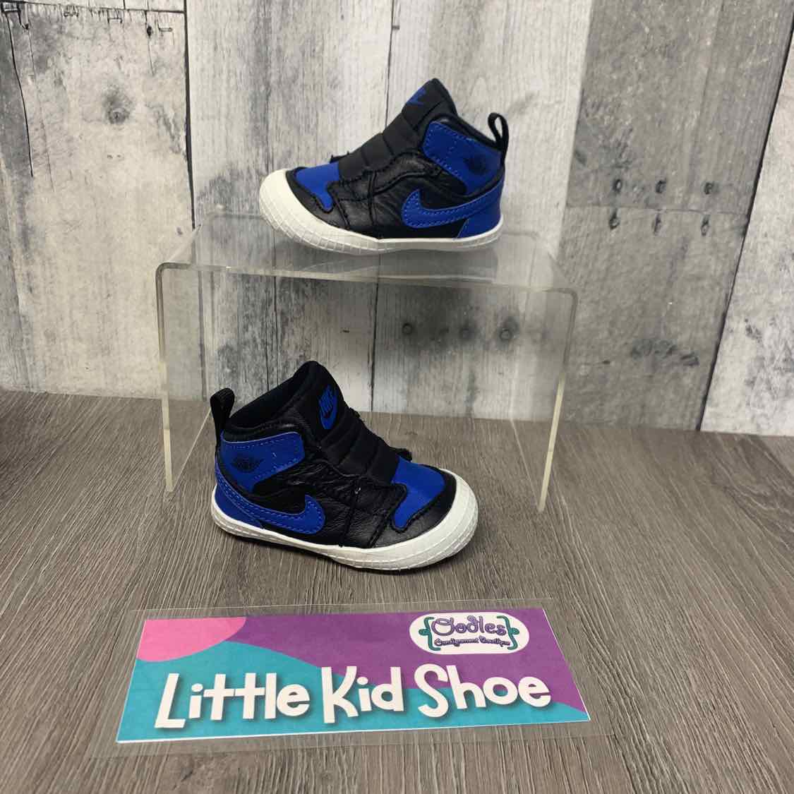 Size 3 Blue/Black Sport Brand Soft Sole Shoes