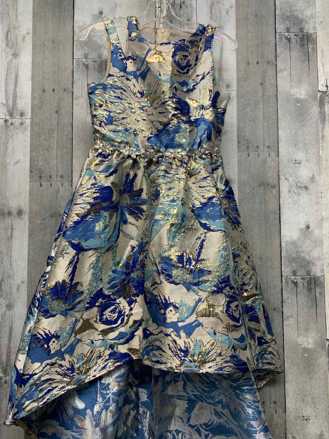 Size 8 Blue/Gold Rare Editions Dress - Party