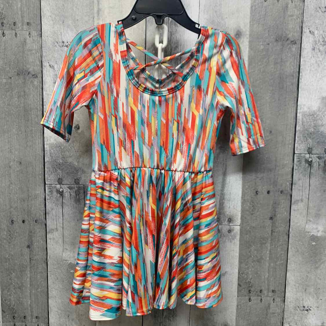 Size 2T Orange/Teal Dot Dot Smile Dress