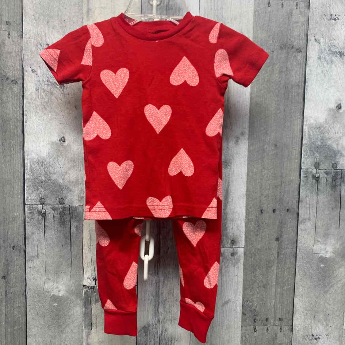 Size 12 Months Red Print Just One You 2pc PJs