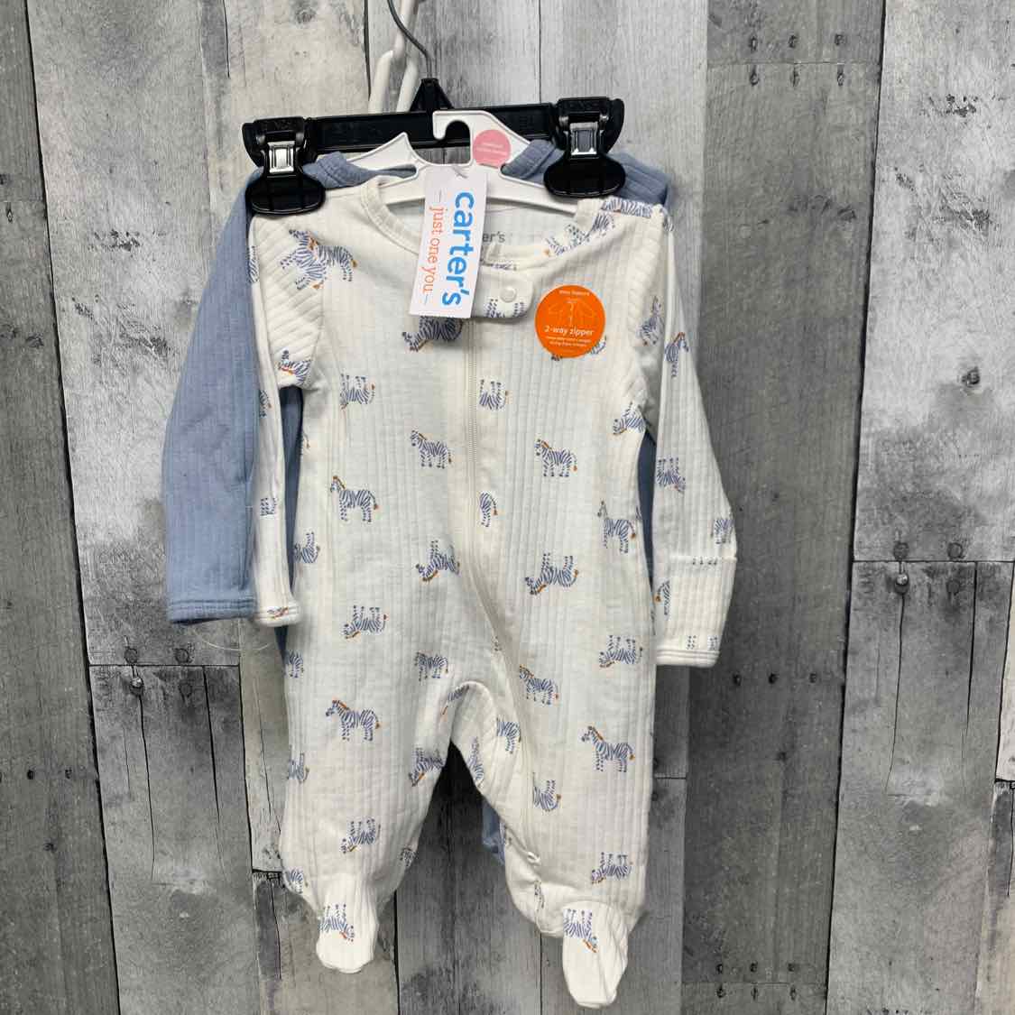 Size Newborn Blue/White Just One You Footy PJs
