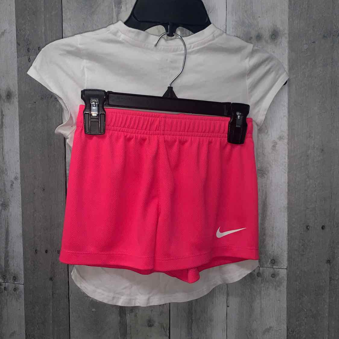 Size 6 White/Pink Sport Brand Shirt/Shorts