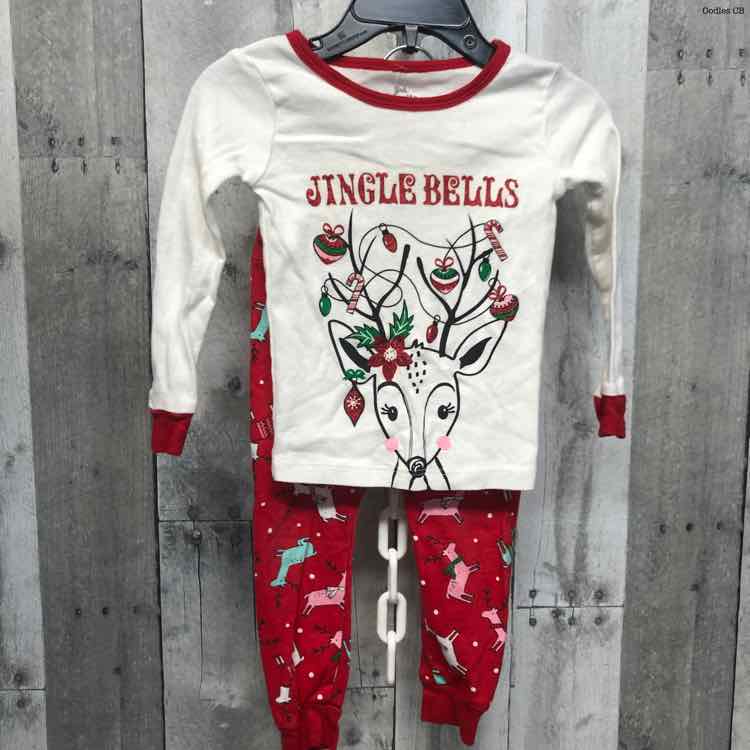 Size 18 Months White/Red Members Mark 2pc PJs