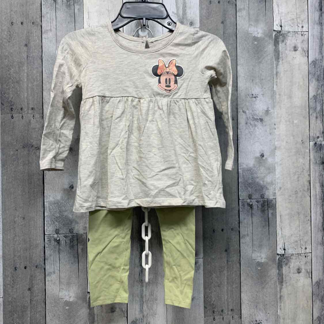 Size 4T Gray/Green Disney Shirt/Leggings