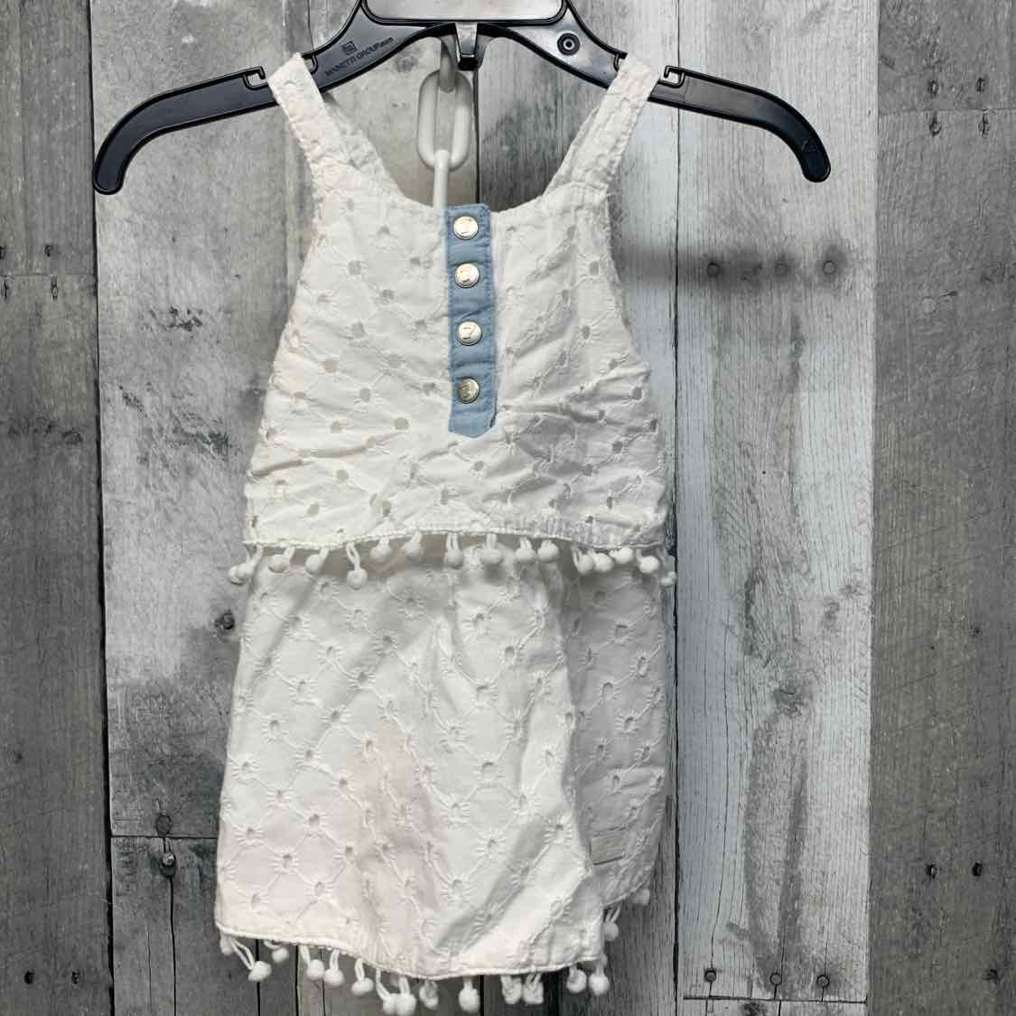 Size 3-6 Months White/Blue 7 for all Mankind Dress