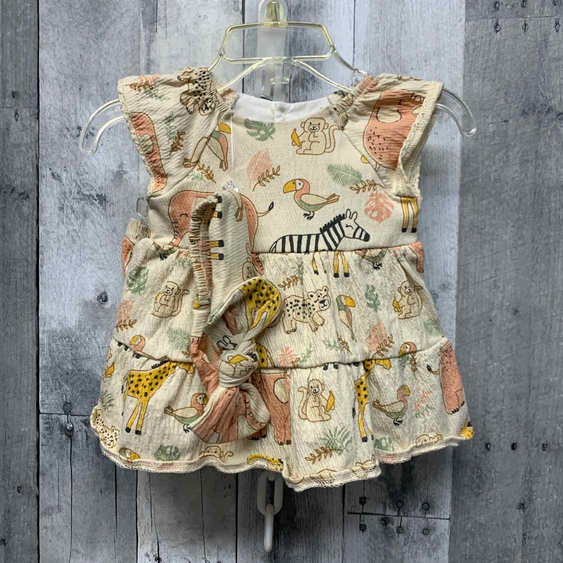 Size 3 Tan Animal Print Baby Starters Dress