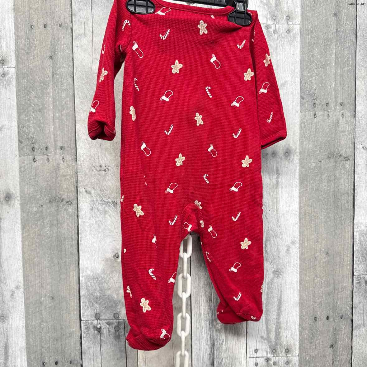 Size 6 Months Red Print Just One You Footy PJs