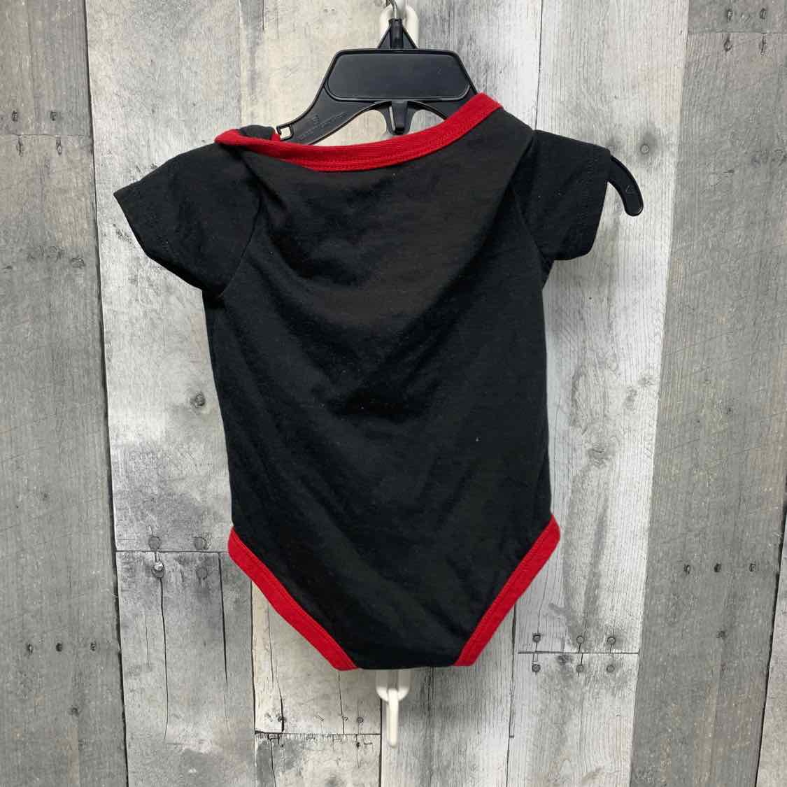 Size 6 Months Black/Red Sport Brand Bodysuit