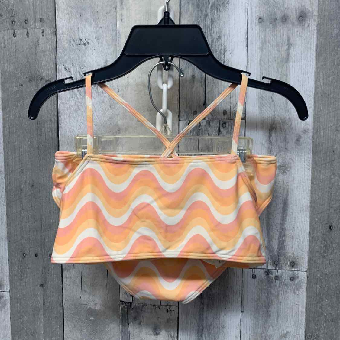 Size 11/12 Orange Print Abercrombie Swim Suit - 2pc+