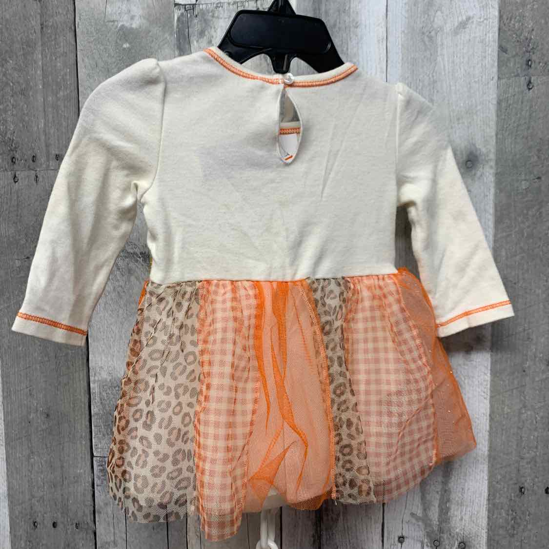 Size 9 Months White/Orange Baby Starters Dress - Knit