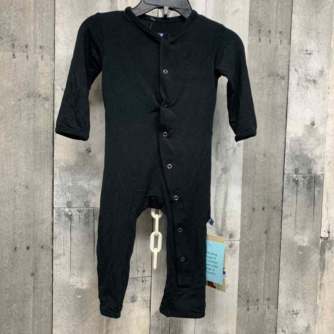 Size 6-9 Months Black Bamboo Romper