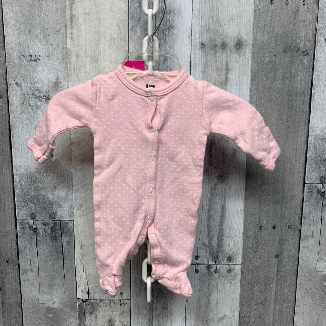 Size Preemie Pink Print Mid Brand Footy PJs