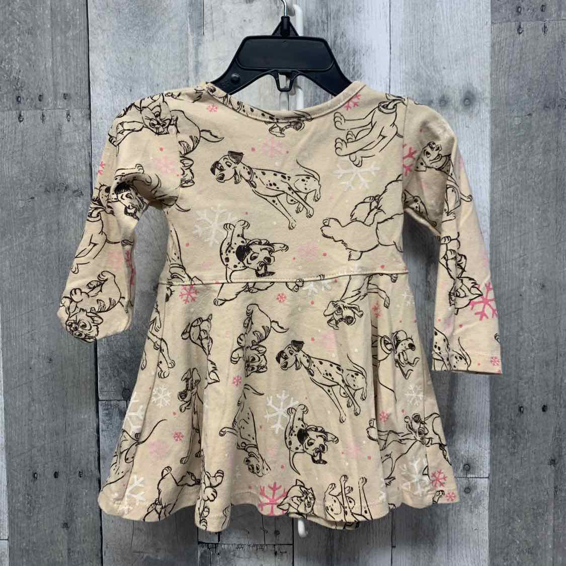 Size 12 Months Tan Print Disney LS Dress