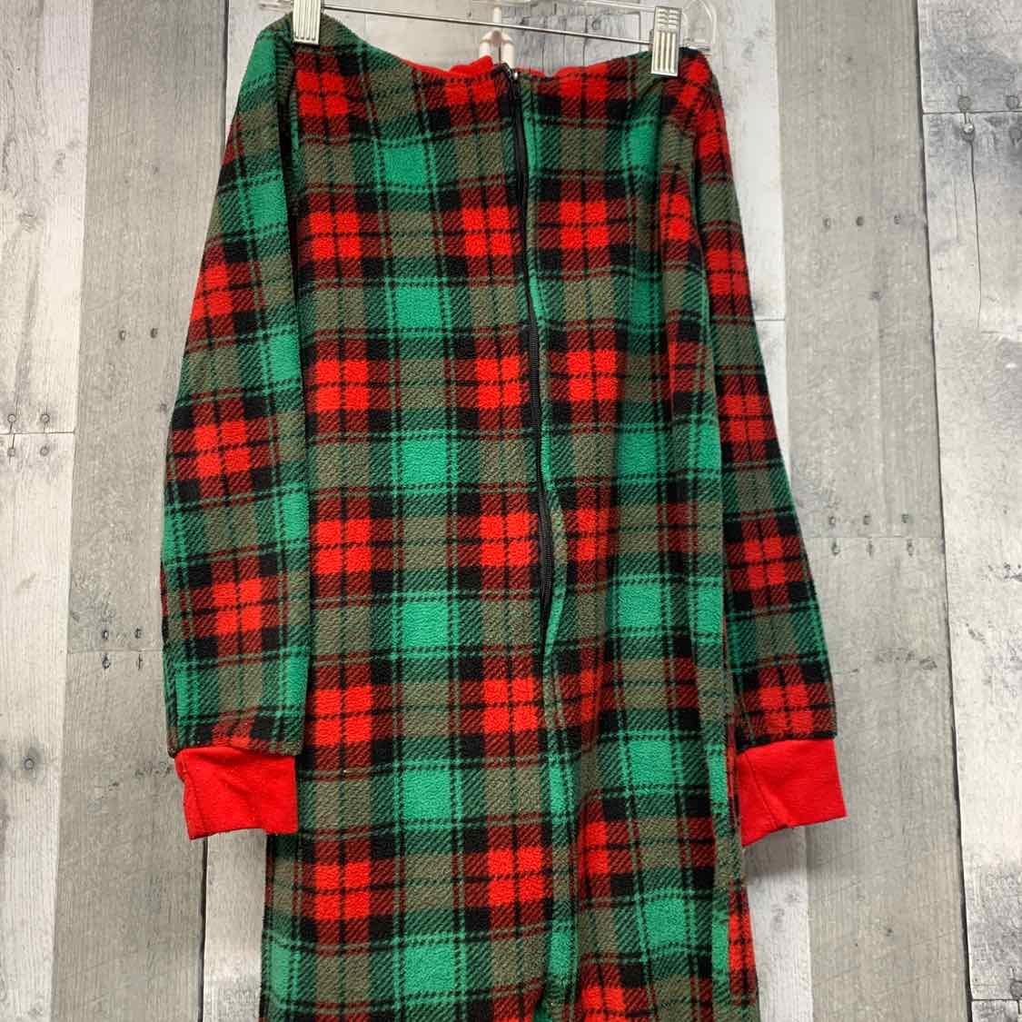 Size 10/12 Red/Green Holiday Brands Footy PJs
