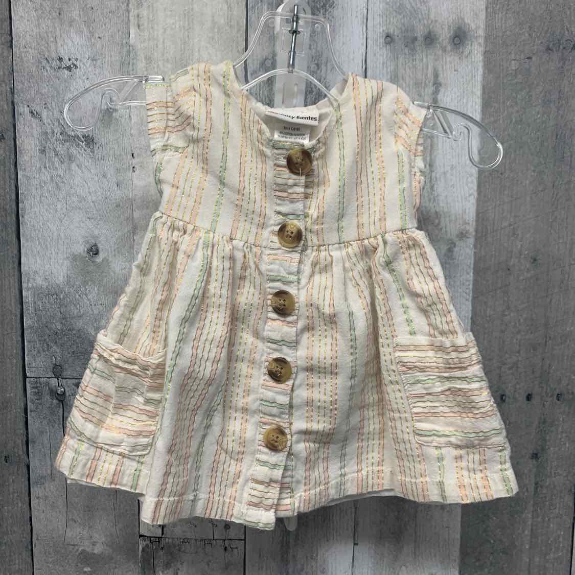 Size 0-3 Months Ivory Print Daisy Fuentes 2pc Dress
