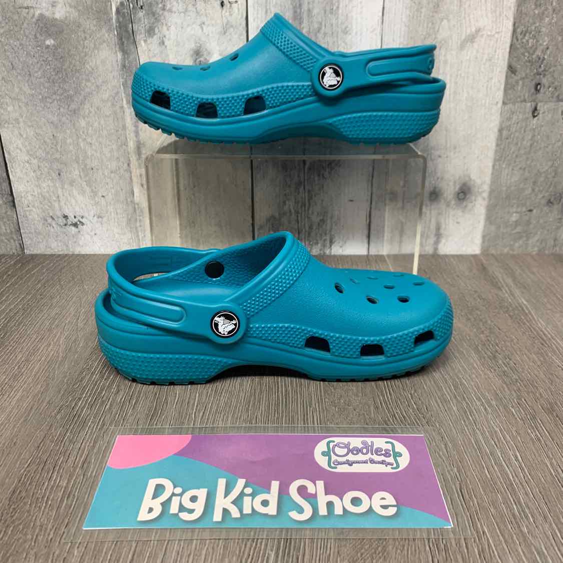 Size 1 Blue Crocs Water Shoes