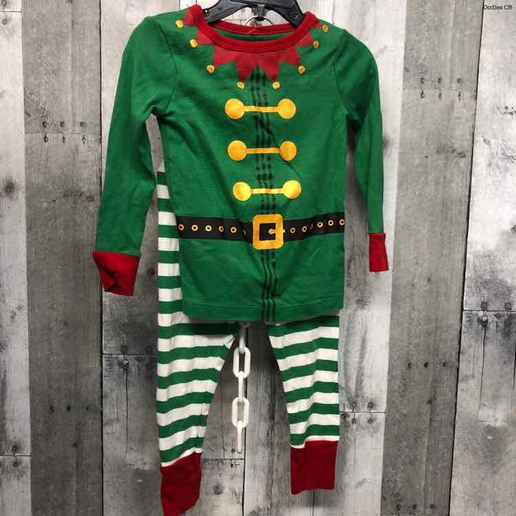 Size 3T Green/White Holiday Brands 2pc PJs