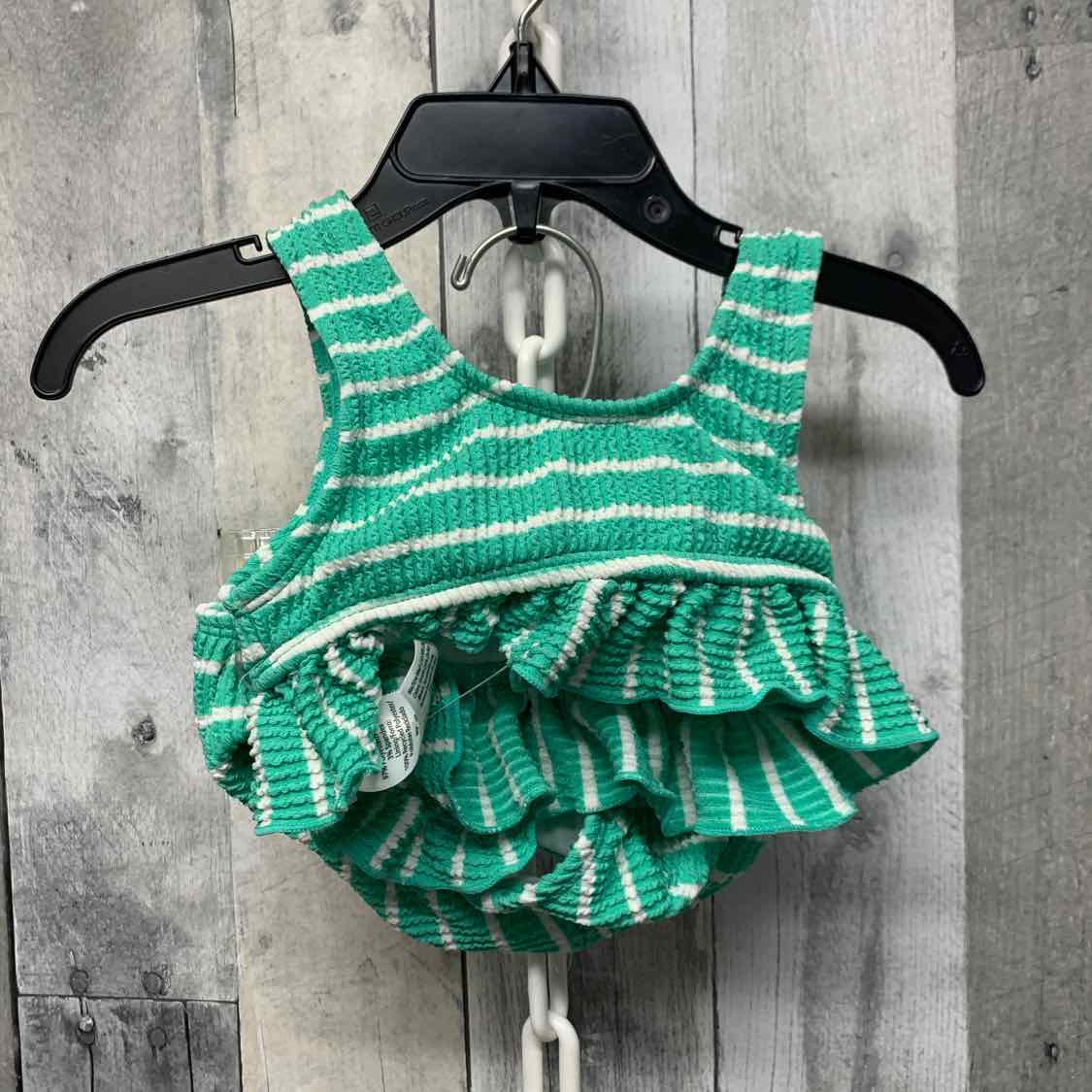 Size 18 Months Green Print Wonder Nation Swim Suit - 2pc+
