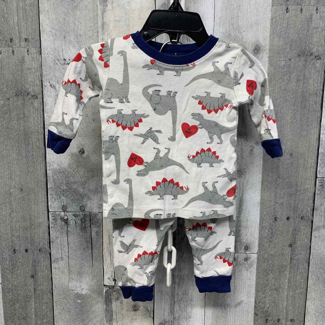 Size 6 Months White/Navy Carter's 2pc PJs